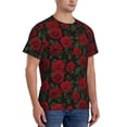 thumbnail image 2 of Vsdgher Rose Print Men's Dry Fit Mesh Athletic Shirts Moisture Wicking Tennis T-Shirt Tops, 2 of 9