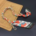 thumbnail image 1 of Silk Scarf Ribbon Handbag Accessories Chain Fashion Scarf Metal Chain Handle Bag Decor Bow Multifunction Ribbon Handbag Strap, 1 of 4