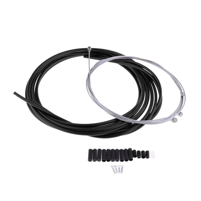 Brake Cable Line Bike Wire House Tube Pipe with End Caps Black