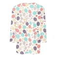 thumbnail image 2 of TaTaai Casual Easter Pullover for Women 3/4 Sleeve Round Neck Printed Loose Fit T Shirt Fashion Top Soft Comfortable Lightweight Blouse for Spring Summer Gift, 2 of 5