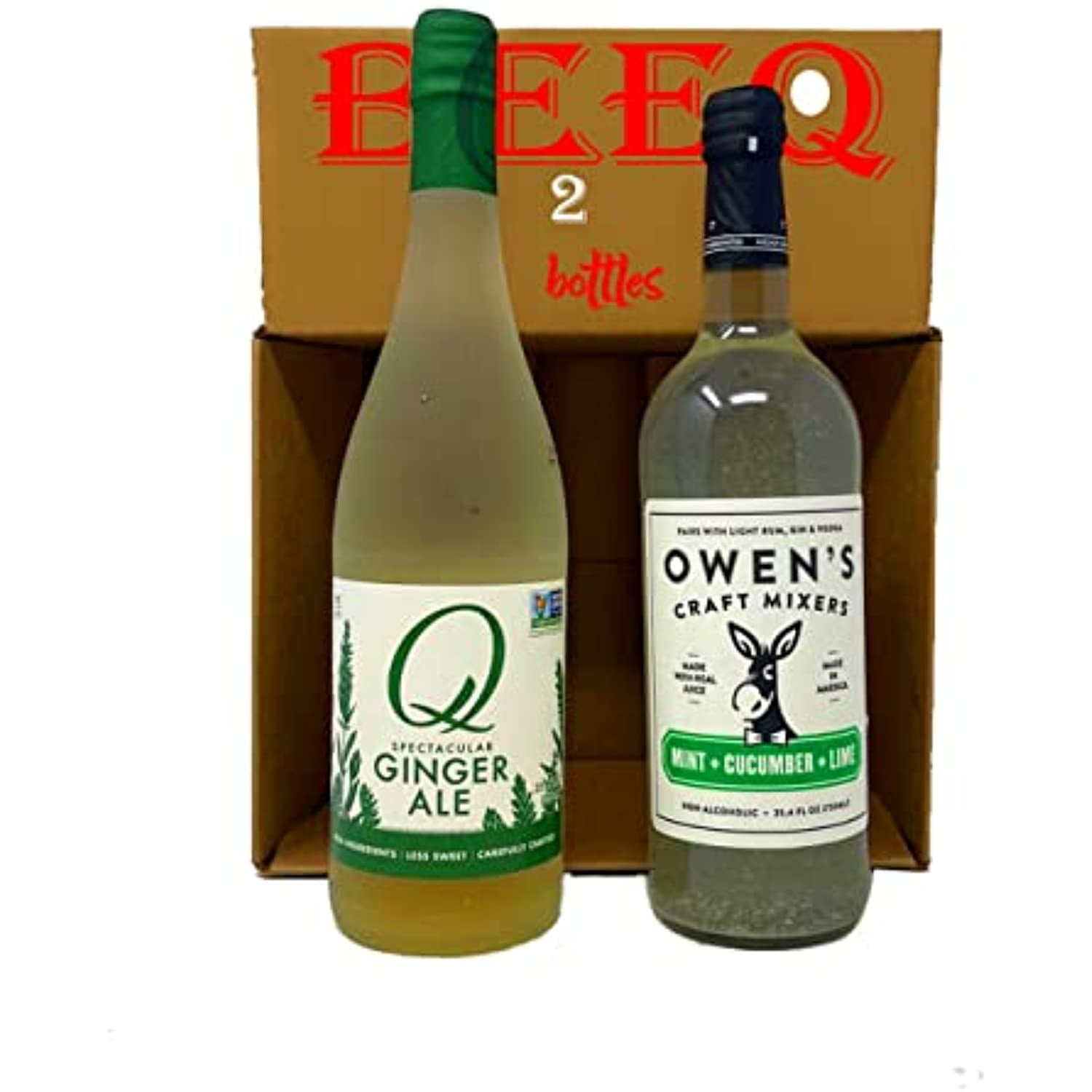 BeeqBox Variety MixersMint+ Cucumber + Lime Craft Mixers, Tonic Ginger Ale ,Low Calorie Only