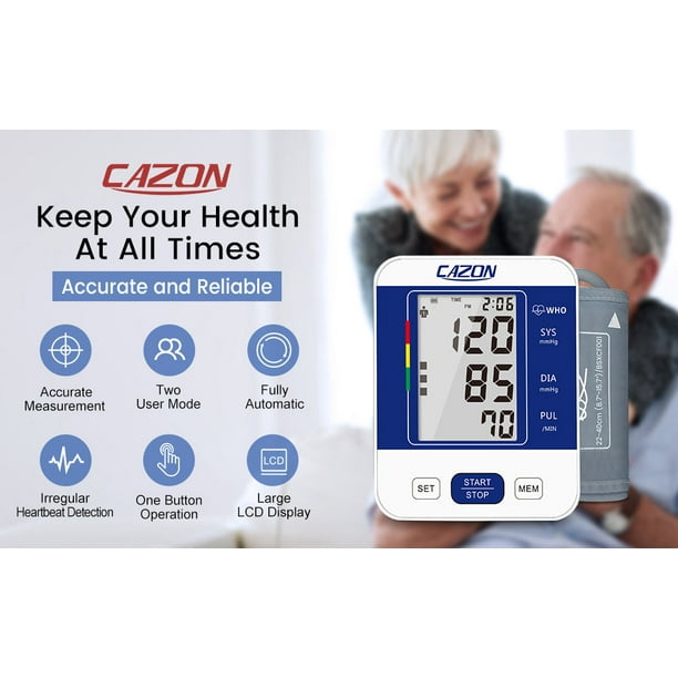 CAZON Blood Pressure Monitor Upper Arm BP Machine for Home Use BP