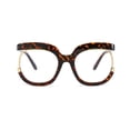 thumbnail image 1 of Gafas cuadradas de gran tamaño Qarigey estampado de Leopardo, 1 of 6