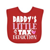 Inktastic Daddy's Little Tax Deduction Pink Hearts Boys or Girls Baby Bib
