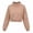 Khaki, variant on Womens Mock Neck Sweatshirts Long Sleeve Loose Fit Cropped Shirts Casual Soft Trendy Shirts Basic Tees Cute Y2K Fashion Pullover Top Tunics 2026 Fall Outfits Fall Winter Outfits Clothes Khaki M