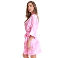 thumbnail image 2 of Just Love Womens Satin Solid Kimono Robe 6756-BLK-M (Pink, Medium), 2 of 3