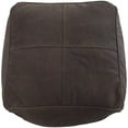 thumbnail image 6 of DecMode Stripes Dark Brown Leather Pouf with Linear Panels, 6 of 11