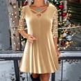 thumbnail image 2 of Ashirexll Womens Winter Dresses, Midi Dresses for Women, Solid Color V-Neck Sequin Casual Wide Sleeve Party Dress, 2 of 6