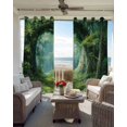 thumbnail image 3 of Forest Black Out Curtains 72 Inch Long, Light Blocking Drapes with Black Liner, Nature Green Tree Spring Scenic Woodland Thermal Insulated Blackout Curtains for Bedroom Living Room 52"x72" 2 Panels, 3 of 8