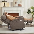 thumbnail image 3 of MCombo Power Lift Recliner Chair with Massage and Dual Heating, Adjustable Headrest, Extended Footrest for Big Elderly, Fabric (Mocha), 3 of 10