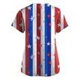 thumbnail image 4 of 250th Anniversary USA Scrub Tops Women Plus Size Loose Short Sleeve USA Flag Print Scrubs V Neck 4th of July Patriotic Scrub Shirts Nursing Workwear Medical Nurse Uniform with Pockets Blue 2XL, 4 of 4