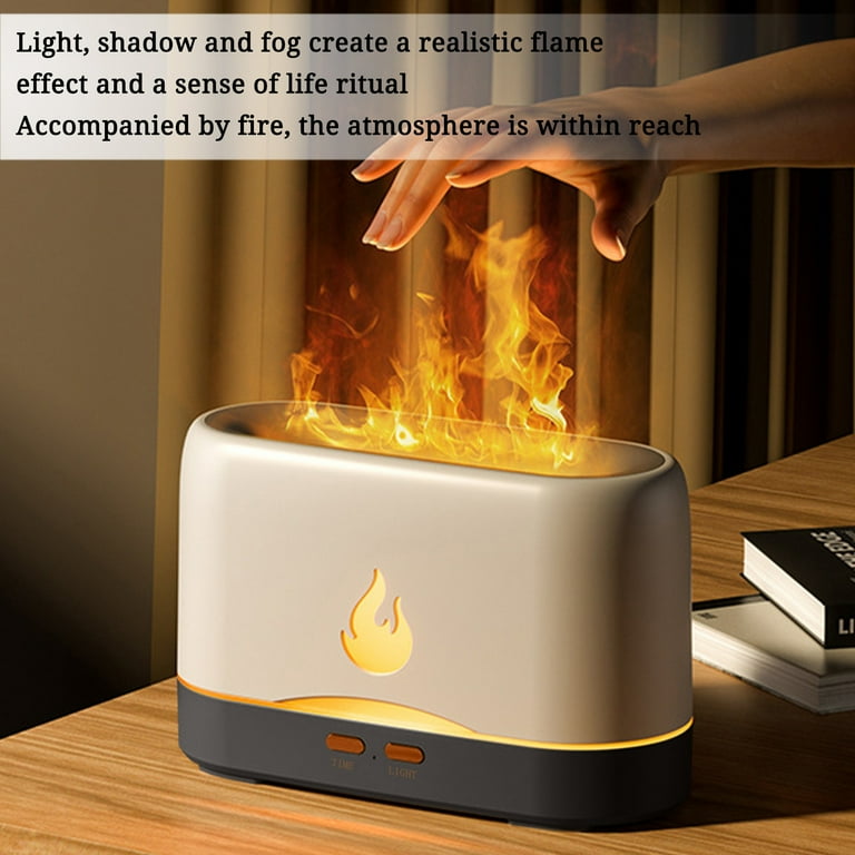 2023 Summer Home and Kitchen Gadgets Savings Clearance! WJSXC  Large-capacity Simulation Flame Humidifier Aroma Diffuser USB Humidifier  Home office Desk Flame Atmosphere Lamp White 