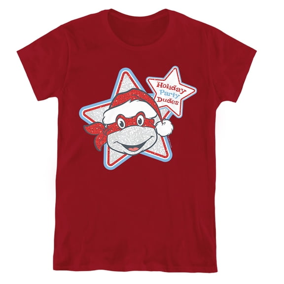 Teenage Mutant Ninja Turtles Christmas Holiday Party Dudes Women's T Shirt