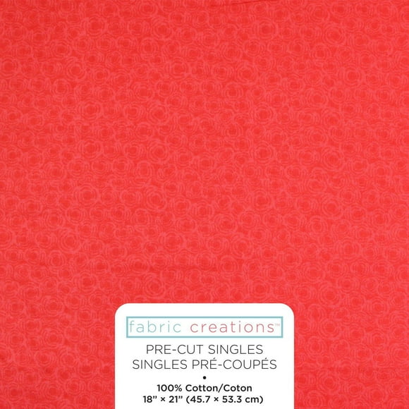 Fabric Creations Red Rose Garden Fat Quarter Pre-Cut Fabric - 18" x 21" / 45cm x 53cm