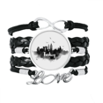 thumbnail image 1 of Turkey Landmark Ink City Painting Bracelet Love Accessory Twisted Leather Knitting Rope Wristband, 1 of 3