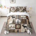 thumbnail image 2 of Castle Fairy Wildlife Bear Bedding Comforter Set 7-Piece for Boys Girls,Vintage Geometric Plaid Grid King Bedding Sets,Retro Jungle Cottage Ultra Soft Bed Sheets,Luxury Bedroom Decor,Reversible, 2 of 8