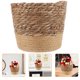 thumbnail image 3 of BRIGHTFUFU Macetero de algas marinas, cesta para flores, cubierta tejida, cesta de almacenamiento, contenedor para plantas, cesta tejida a mano, 3 of 7