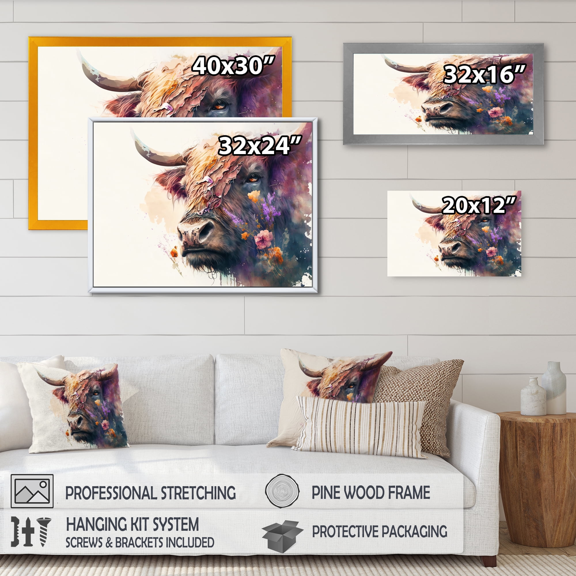 Designart Buffalo In The Wild I Canvas Wall Art
