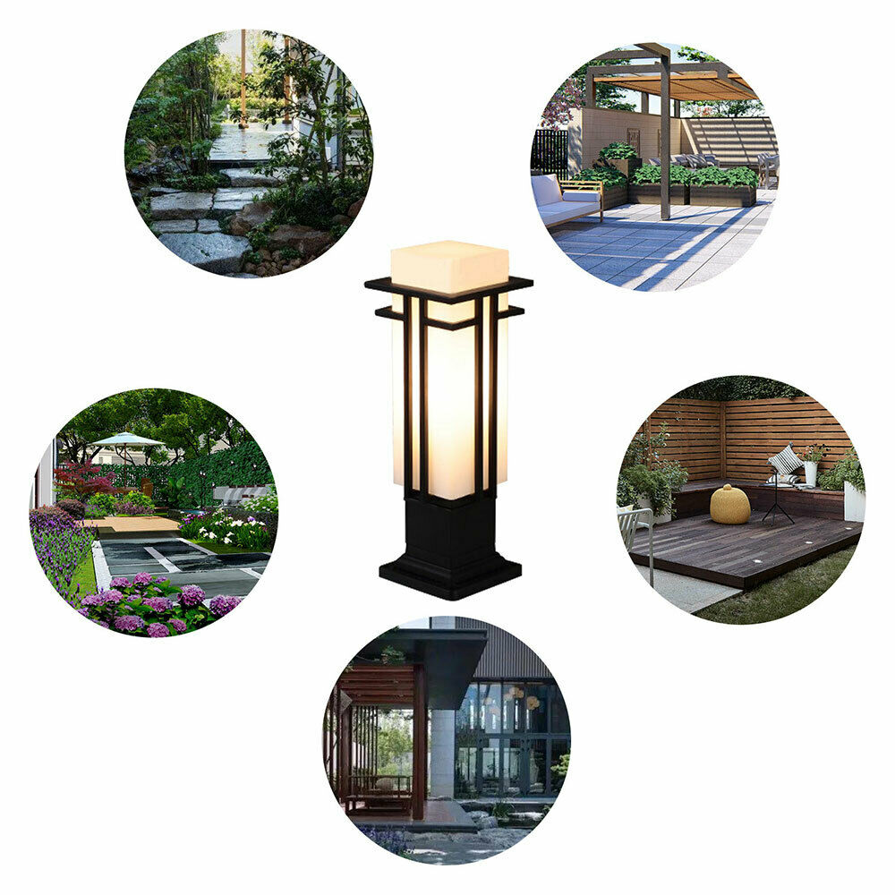 OUKANING Post Pole Light Waterproof LED Outdoor Garden Yard Fence Lamp
