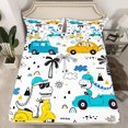 thumbnail image 2 of jejeloiu Funny Dinosaur Full Size Sheets,Graffiti Cartoon Dino Bed Sheets,Hawaii Coconut Tree Sheet Sets For Boy,Super Cozy Room Decor,4pcs, 2 of 7