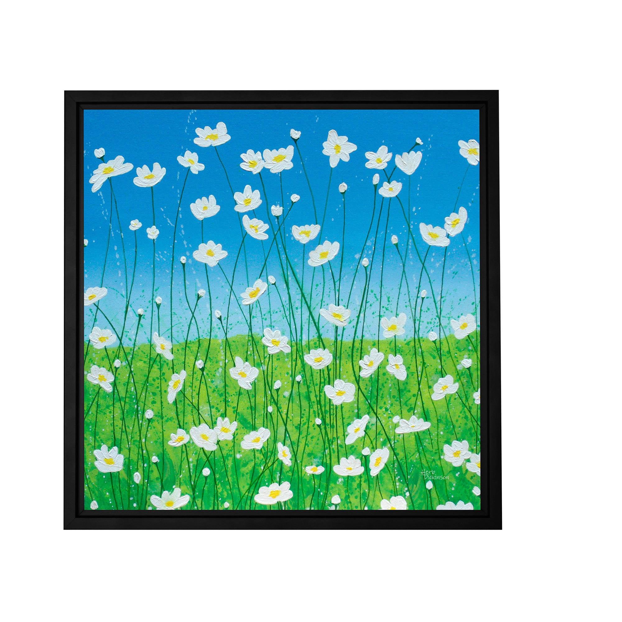 Herb Dickinson "Jesse's Daisies" Floater-Framed Gallery-Wrapped Canvas