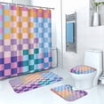 thumbnail image 1 of SIYTUAU Four Piece Shower Curtain Set Waterproof For Bathroom Dry Wet Separation Non Slip Mat Set Stylish And Easy To Clean Fabric, 1 of 5