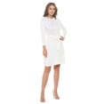 thumbnail image 4 of Women's Long Sleeve Midi Cocktail Dress, Round Neck, Sexy, for Formal, Wedding Guest, Party(Off White 3X Plus Size), 4 of 6