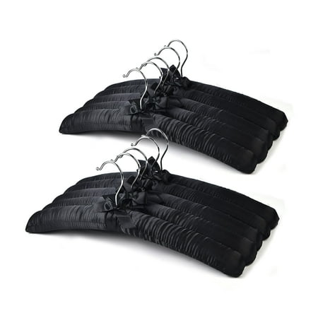 Better to U Black Satin Padded Sweater Hangers 10 Pack  Blouse Hanger with Thick & Soft Foam for Bridal Wedding Dress Lingerie  Smooth Silk Covered Shirt Hanger Without Shoulder Bump C33