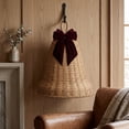 thumbnail image 4 of FeiBiQiuBi Woven Christmas Bell with Bow Ornament, Resin Jingle Bell Shaped Natural Rattan Tabletop Decor for Outdoor Indoor Decoration, 4 of 7