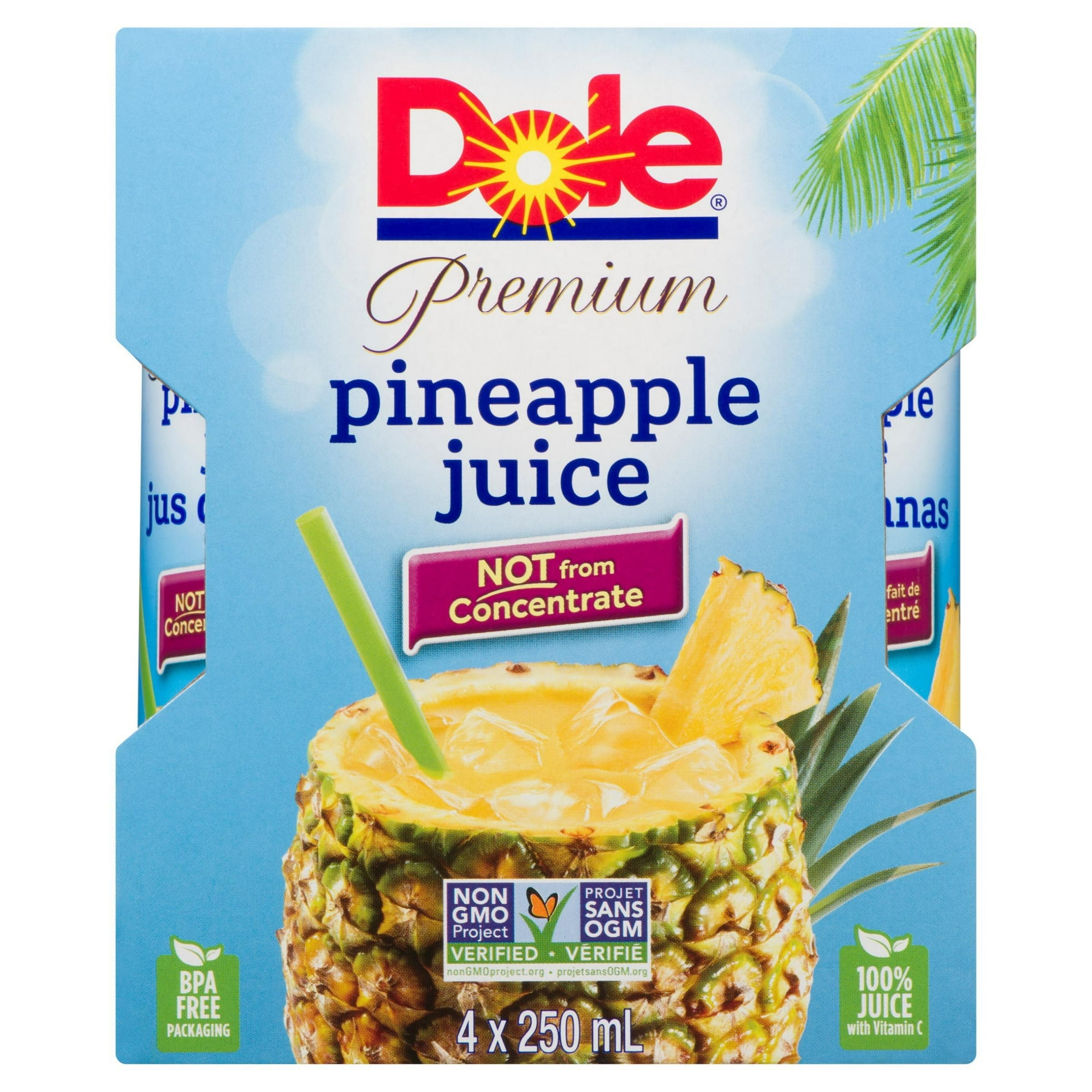 Dole Pineapple Juice, 4X240mL