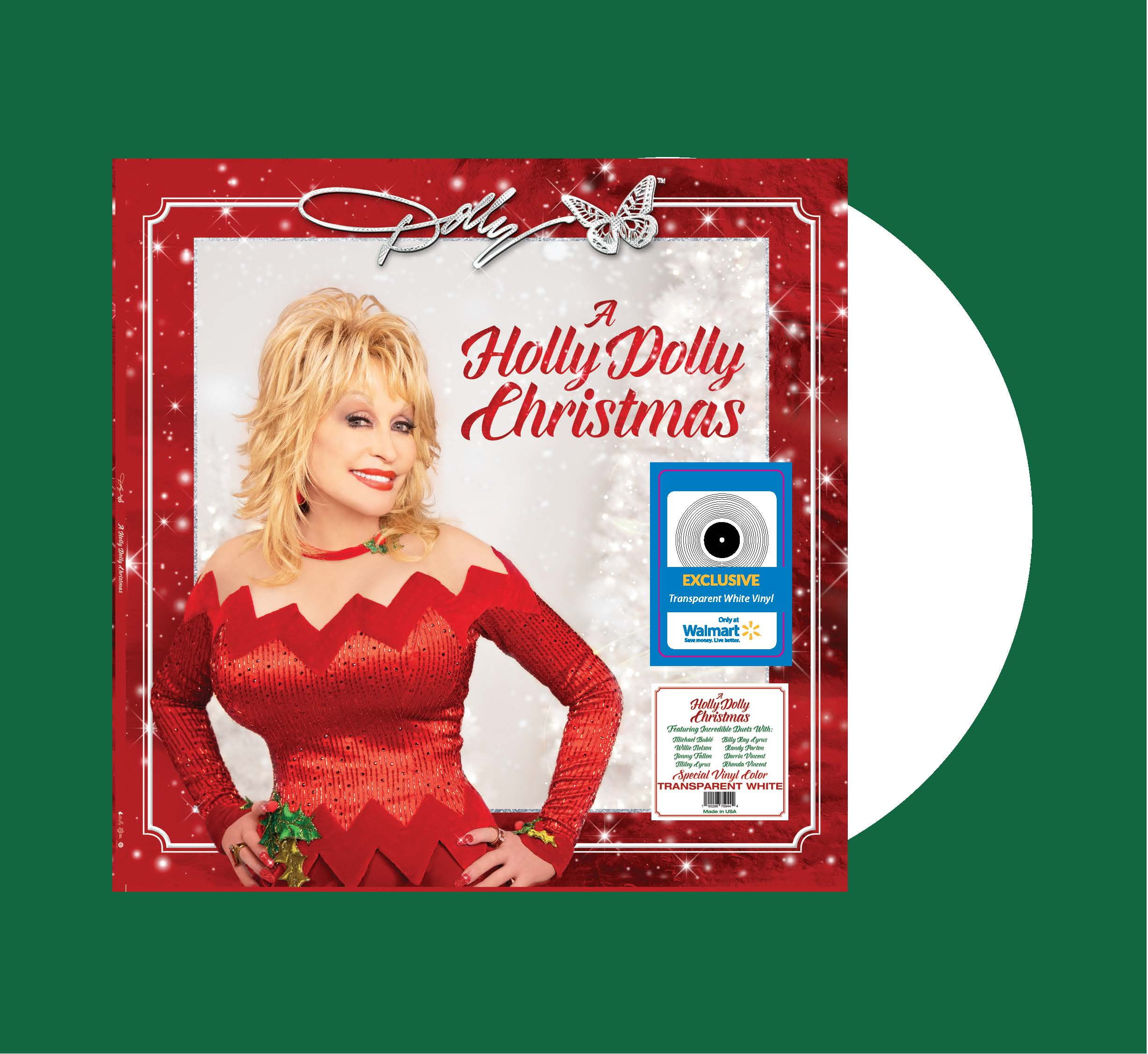 Label promo! Dolly Parton Signed HOLLY DOLLY CHRISTMAS album 
