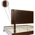 thumbnail image 3 of Bme Queen Size | Nipe Deluxe Wooden Bed Frame with Adjustable Headboard, Bohemian Unique Style, Pine Wood, Walnut, 3 of 5