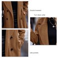 thumbnail image 3 of Women Winter Overcoat, Double Breasted Winter Coat Side Pockets Long Sleeves Pure Color  For Daily Life, 3 of 6