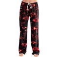 thumbnail image 2 of JULMCOMO Halloween Pajama Pants for Women Blood Eyeball Print Drawstring Elastic Waist Trendy Pajama Bottoms Fuuny Print Comfy Loose Fit Pjs Pants Deep Red M, 2 of 5