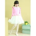 thumbnail image 2 of HDE Bas pour Fille en Microfibre Opaques Collants pour Enfants avec Pieds (Blanc avec Pois Roses, Petit), 2 of 3
