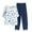 Navy, variant on 2 Piece Lounge Sets for Women Travel Two Piece Pants Outfits Plus Size Women's Casual Round Neck 5/4 Sleeve Top And Pants Digital Printing Two-piece Set