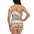 thumbnail image 5 of Gaeub Western Desert Cowboys2 Women's One Shoulder Ruffle Tummy Control Swimwear for Swimming Surfing Beach Party - Medium, 5 of 8