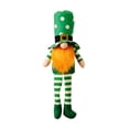 thumbnail image 2 of St Patrick’s Day Gnome Doll, Leprechaun Gnome, Irish Theme Plush Figurine With Green Hat Stripe Outfit For Holiday Tabletop Shelf And Home Decoration, 2 of 5