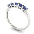 thumbnail image 2 of 0.35 ctw Wedding Band for Women - 18K White Gold Simulated Tanzanite Stackable Eternity Ring, 2 of 6