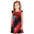 thumbnail image 1 of Fotbe Closeup Red Flamingo Portrait Vestido de Dormir para Niñas de 3 a 10 Años, Mangas Cortas, Estilo Princesa, Pijama Camisón con Mangas Voladas-Small, 1 of 6