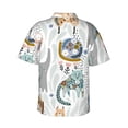 thumbnail image 3 of Balery Cute Colorful Animal Print Men's Hawaiian Shirts Short Sleeve Beach Shirt Relaxed Fit Vacation Button Down Shirts-XX-Large, 3 of 9