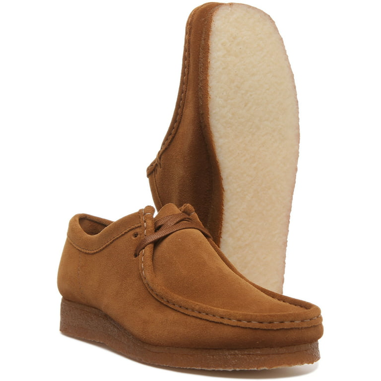 Clarks Wallabee Men's 2 Eyelet Up Suede Shoes In Cola Size