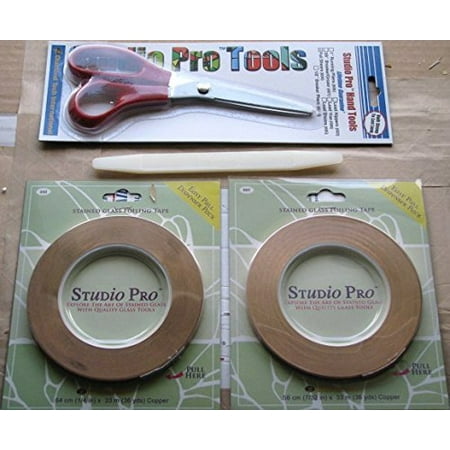 - Studio Pro Stained Glass Complete Copper Foil Tool Kit, 1 roll 1/4 copper foil in dispenser pack By StudioPRO From USA