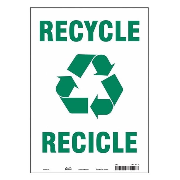 Recycle/Recicle, 10 in W x 14 in H, Vertical Rectangle, Vinyl, 468U67 468U67