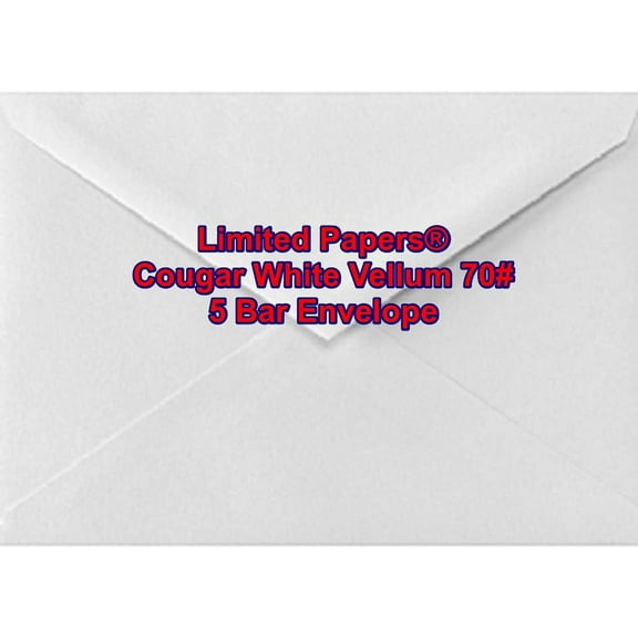 Limited Papers (TM) Cougar Opaque, RSVP Cards and Envelopes | Response Cards/Envalopes/Foldovers. (White Vellum 70#, 5 Bar Envelope)