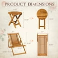 thumbnail image 4 of Vineego 3 Pieces Wood Patio Bistro Set Chaise Lounge , Outdoor Folding Acacia Furniture Set, 4 of 7