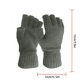 thumbnail image 3 of Winter Gray Men'S And Women'S Warm Solid Color Knitted Half-Finger Gloves Cotton, 3 of 3