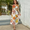 thumbnail image 5 of Autumn Harvest Maple Leaves Thanksgiving Sleeveless Dress Woman Fashion Long Dresses Women's Summer Suit Dress 2025, 5 of 7