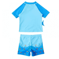 thumbnail image 3 of BULLPIANO Toddler Boys Two Piece Swimsuit Short Sleeve Swim Shirt & Trunks Rashguard Quick Dry Bathing Suit Swimwear Kids Sunsuit Set, 3 of 5
