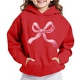 thumbnail image 6 of dazeni Girl's Oversized Bow Hoodies 3-15 Years Long Sleeve Pullover Tops Preppy Cute Sweatshirts Hoodies with Pocket, 6 of 6